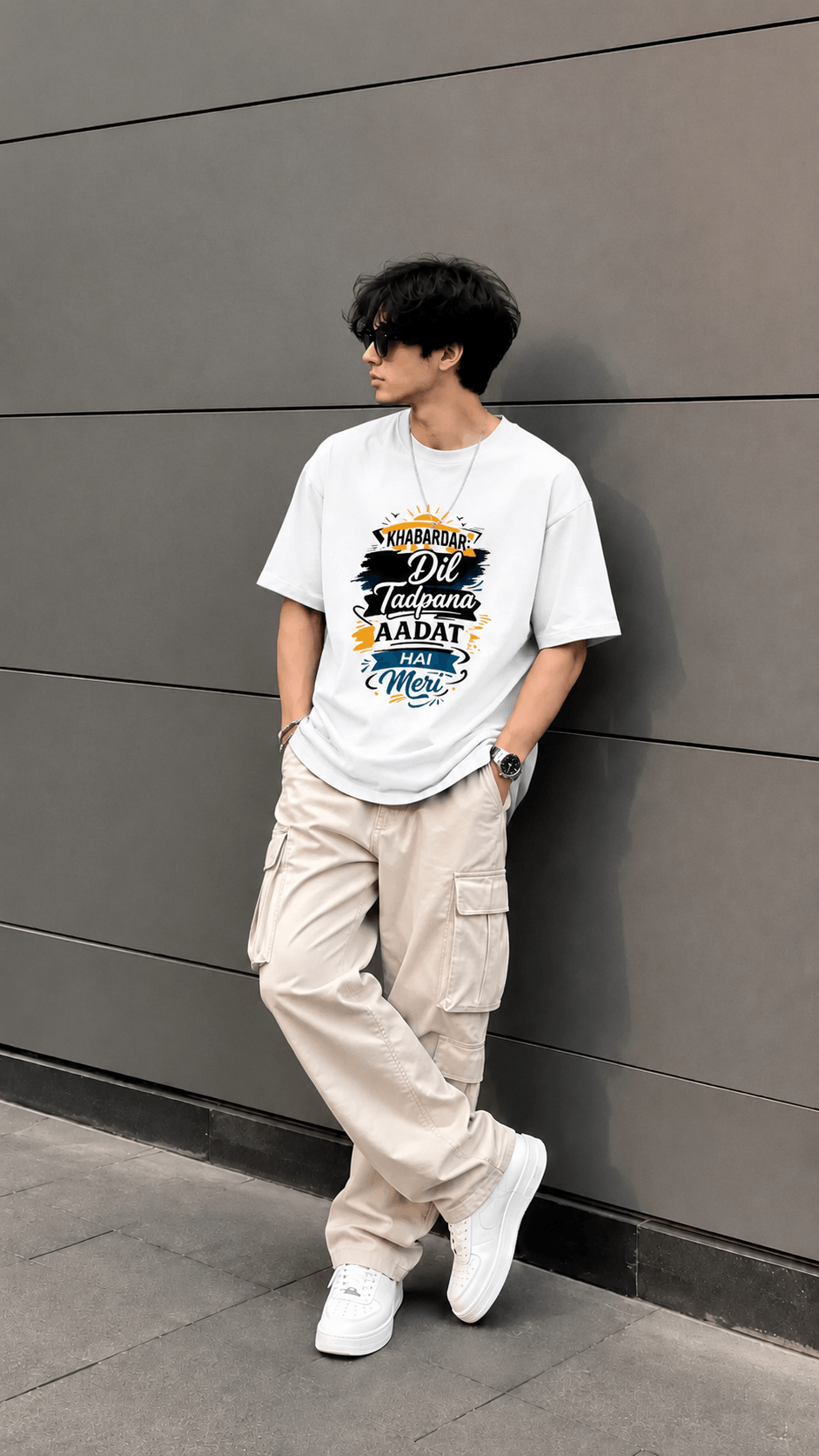 Khabardar Dil Tadpana Aadat Hai Meri | Hinglish Graphic T-Shirt