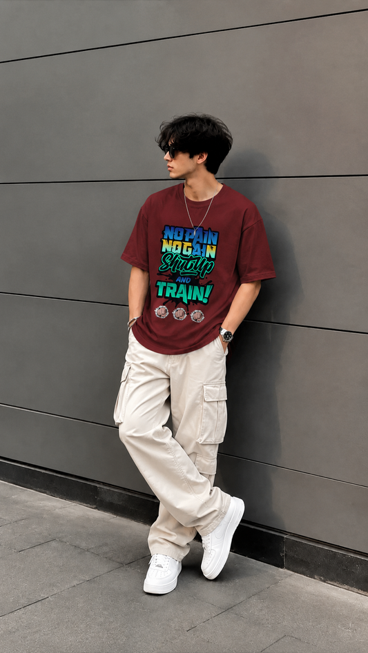 No Pain No Gain gym graphic T shirt for men